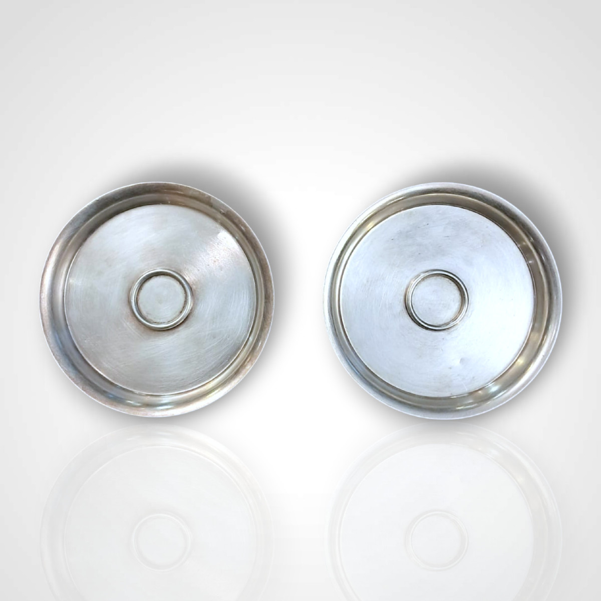 Hermès, dessous de bouteilles en métal argenté, XXe-photo-2