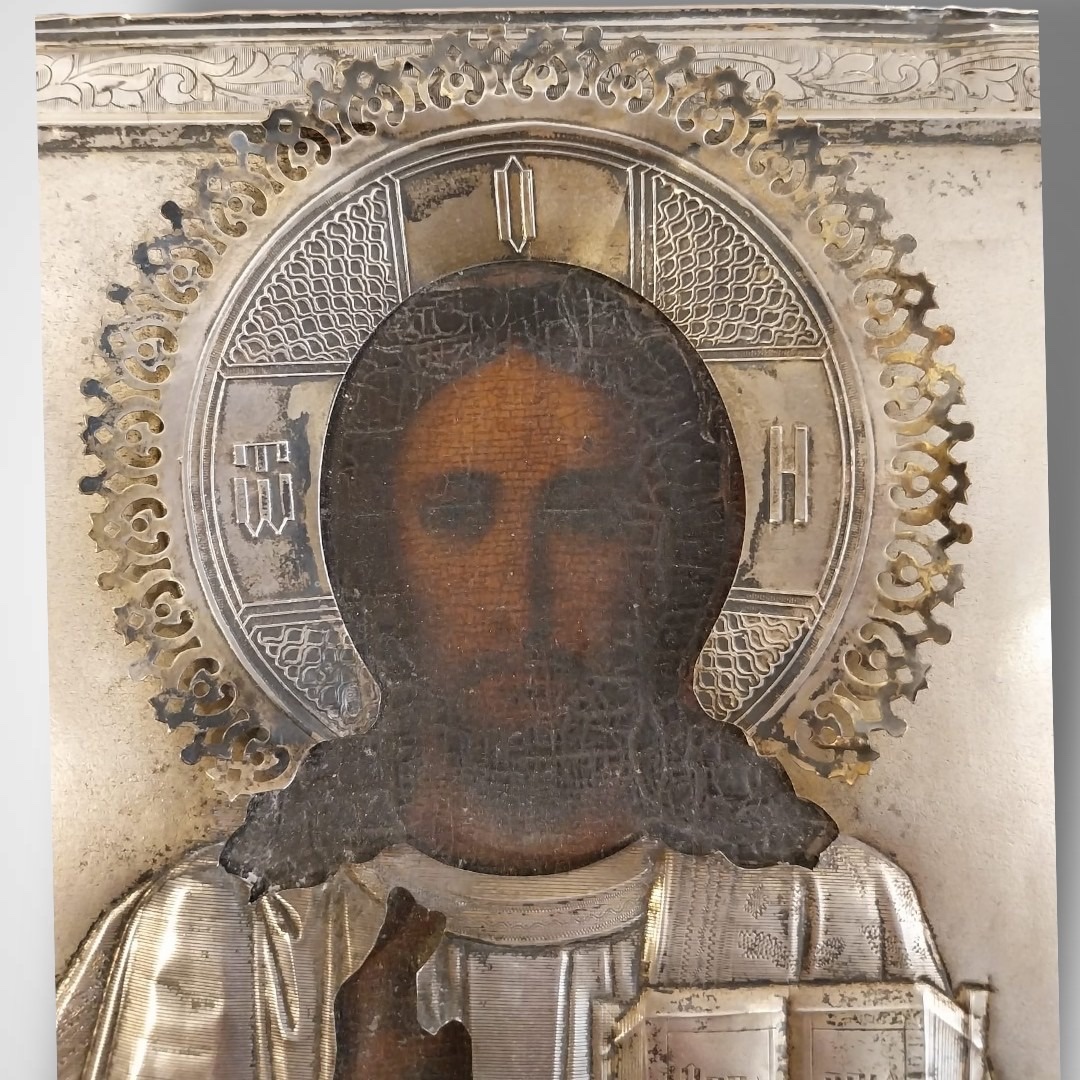 Riza, Icône russe en argent, XIXe-photo-2