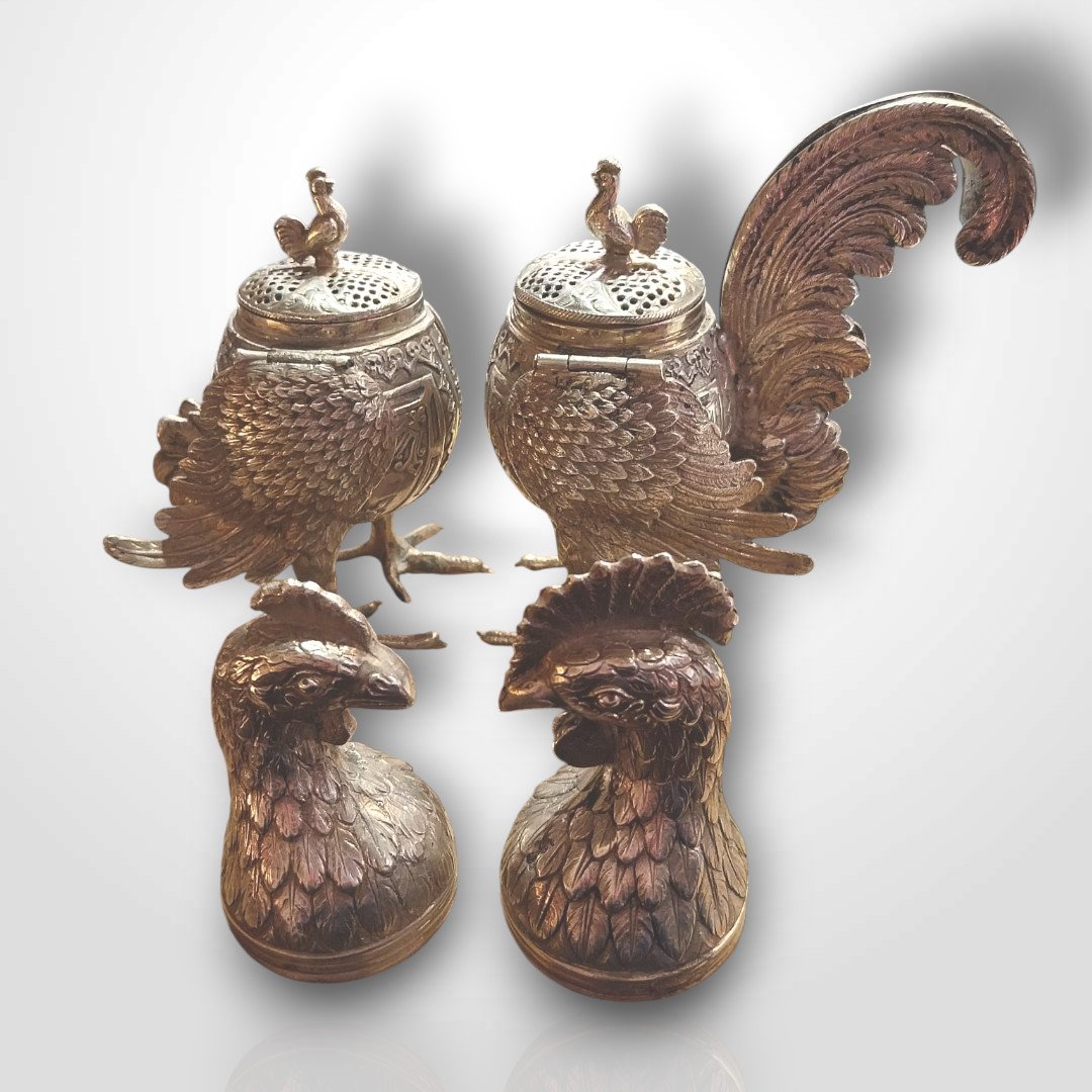 Pair Of Solid Silver Sugar Shakers, 20th Century -photo-4