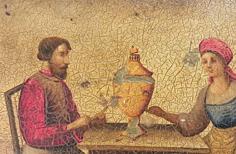 Boîte en papier mâché laqué et peint, Russie, atelier Lukutin, XIXe-photo-5