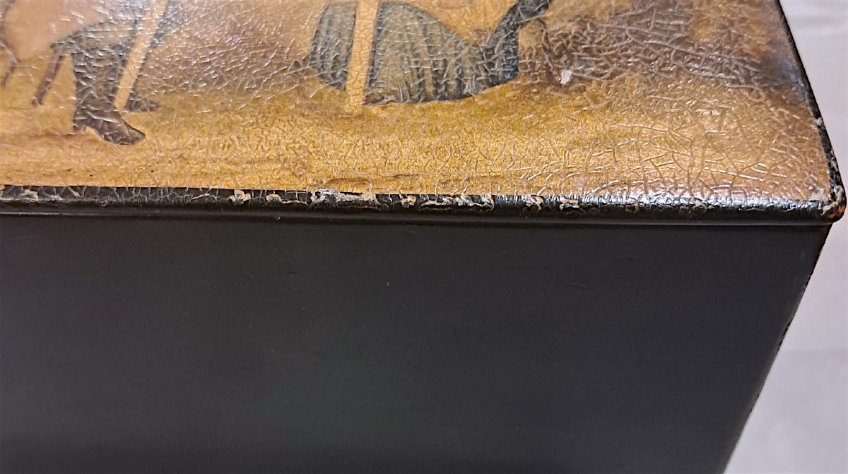 Boîte en papier mâché laqué et peint, Russie, atelier Lukutin, XIXe-photo-6