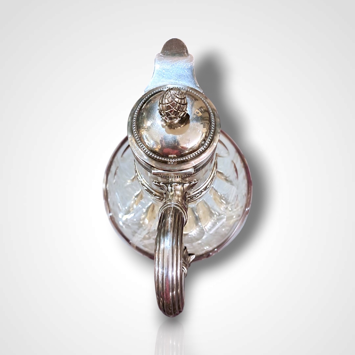 Carafe en cristal et argent, fin XIXe-début XXe-photo-3