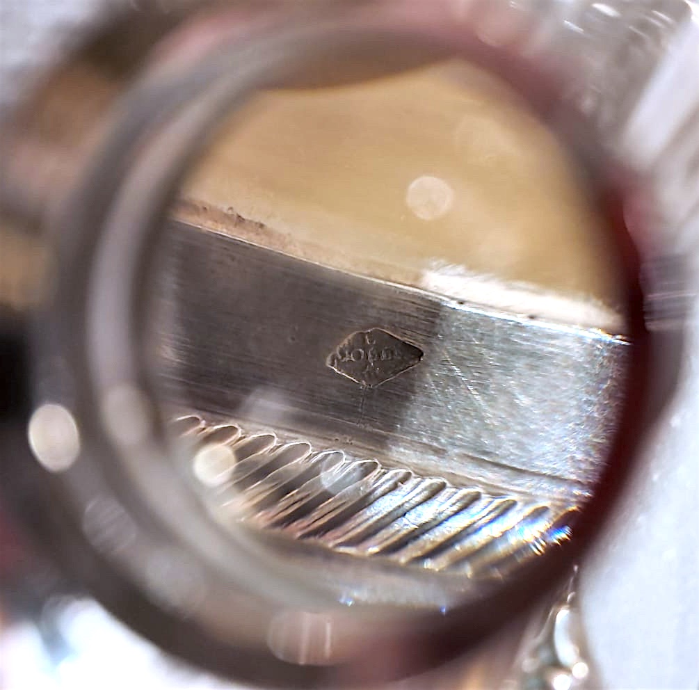 Carafe en cristal et argent, fin XIXe-début XXe-photo-1