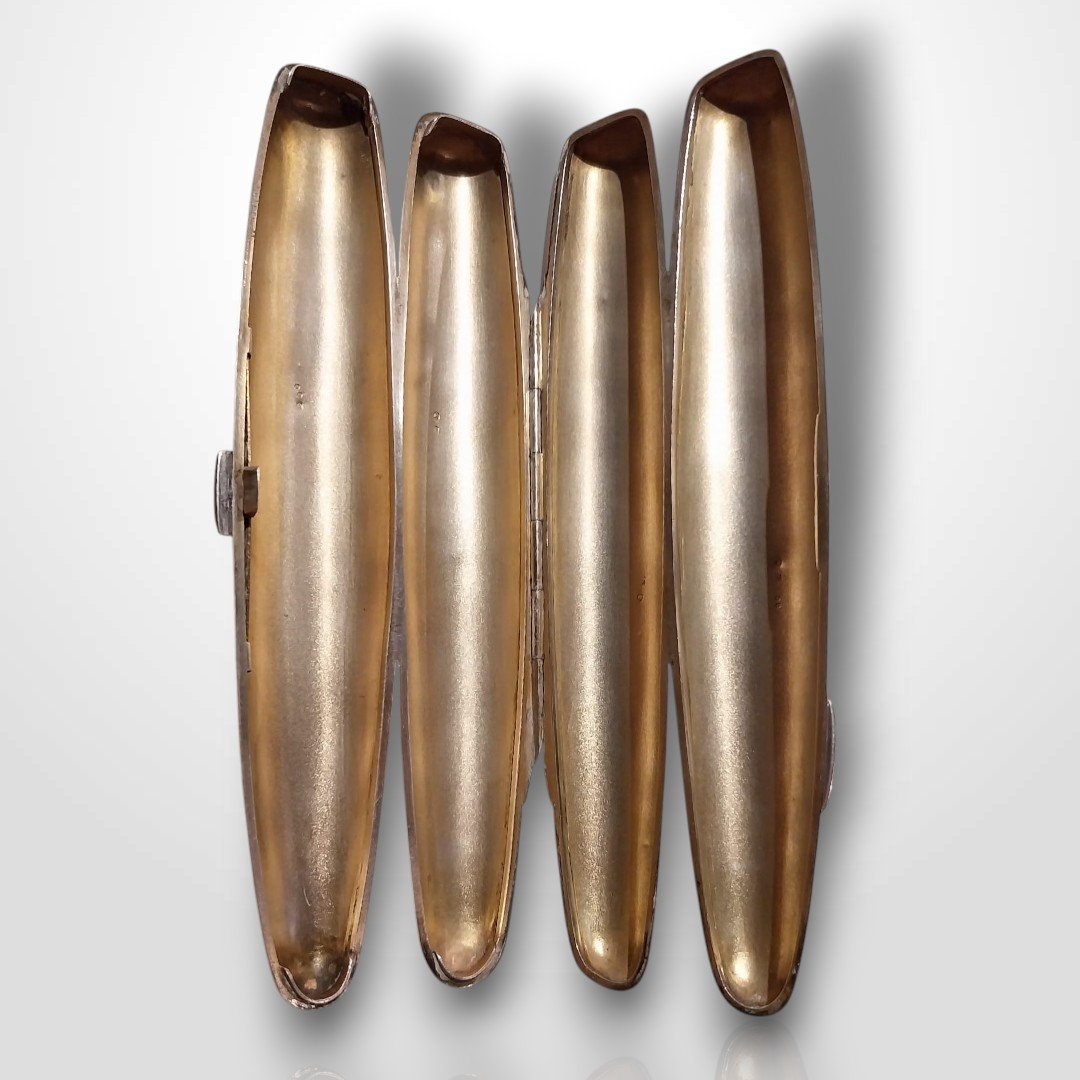 Etui &agrave; cigares de voyage en argent massif, XX-photo-4