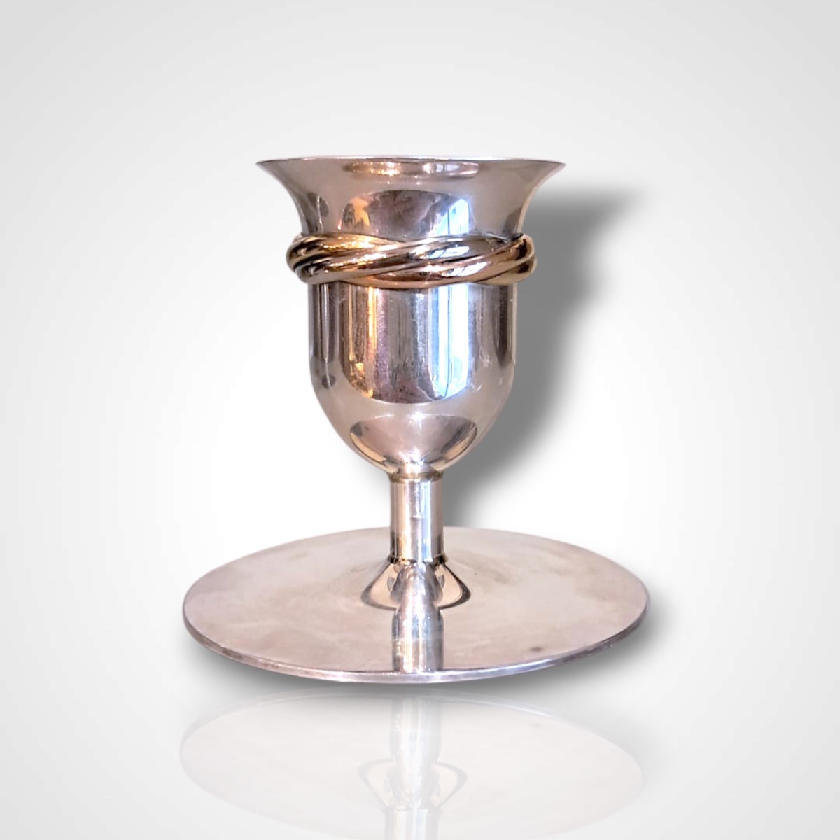 Cartier, paire de bougeoirs en argent modèle Trinity, XXe-photo-2