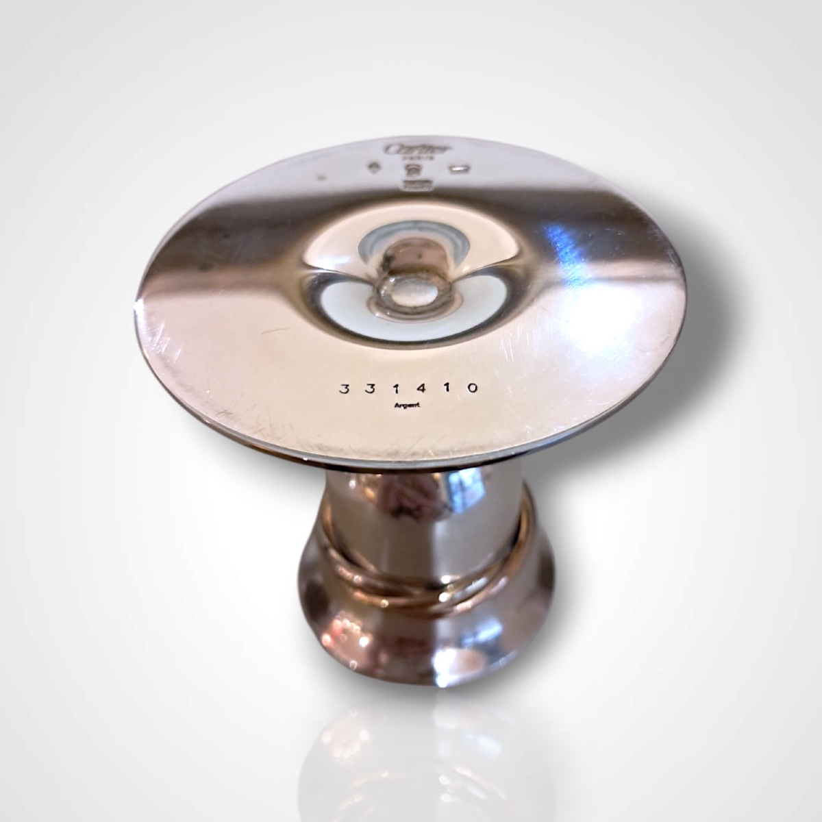 Cartier, paire de bougeoirs en argent modèle Trinity, XXe-photo-1