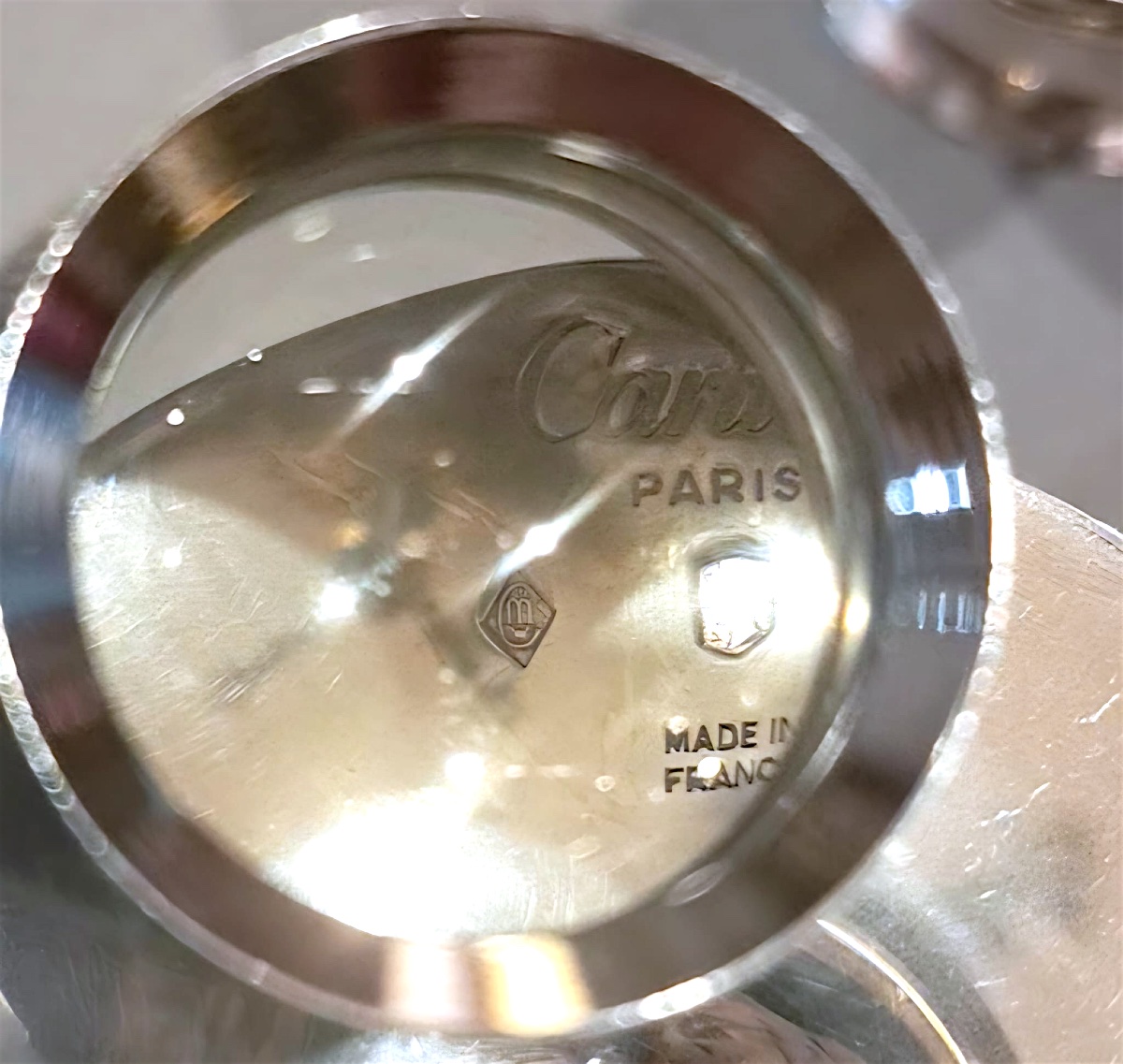 Cartier, paire de bougeoirs en argent modèle Trinity, XXe-photo-4