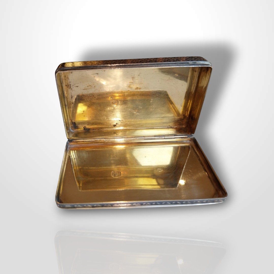 Tabatière en argent massif , XXe.-photo-1