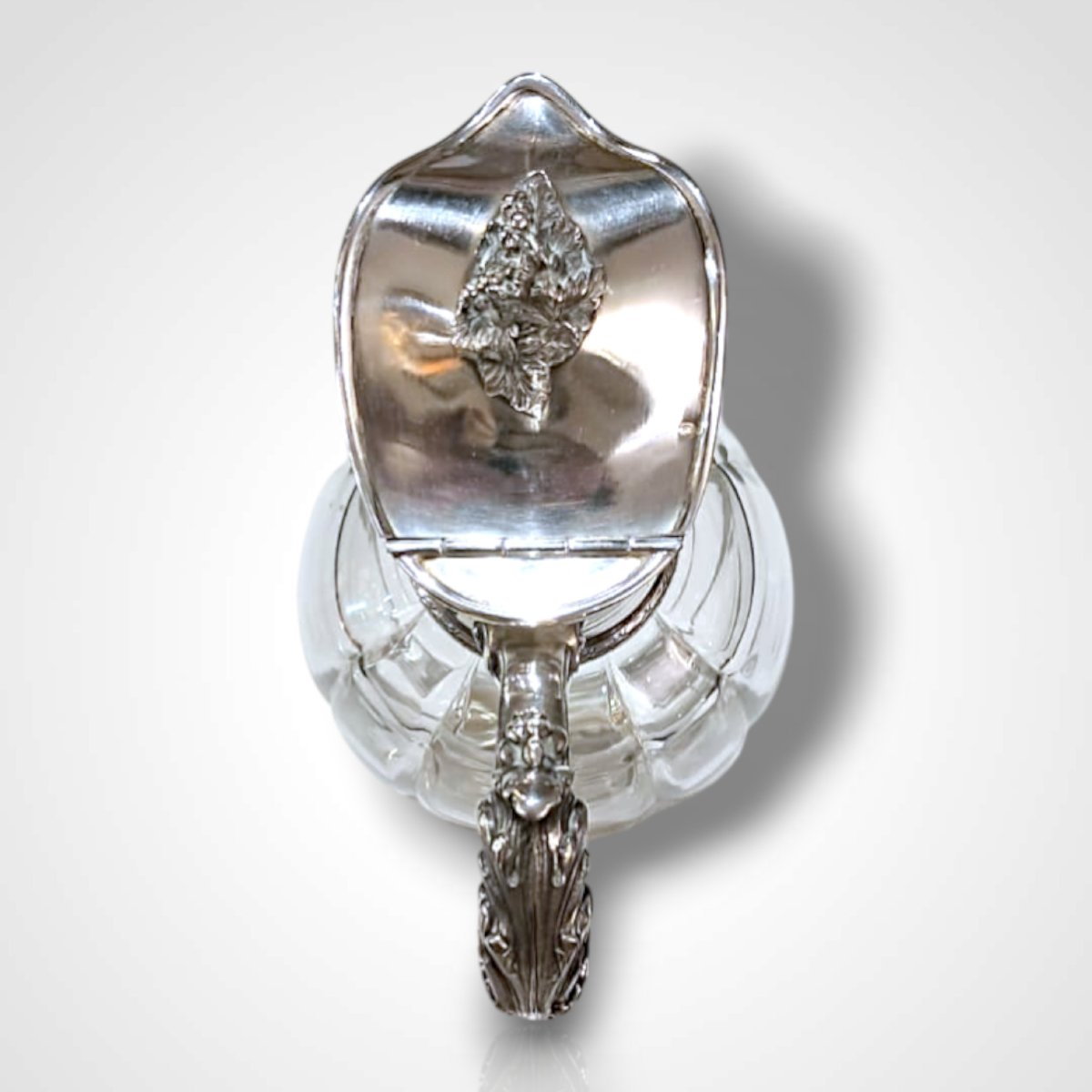 Aiguière en cristal et argent, fin XIXe-début XXe-photo-2