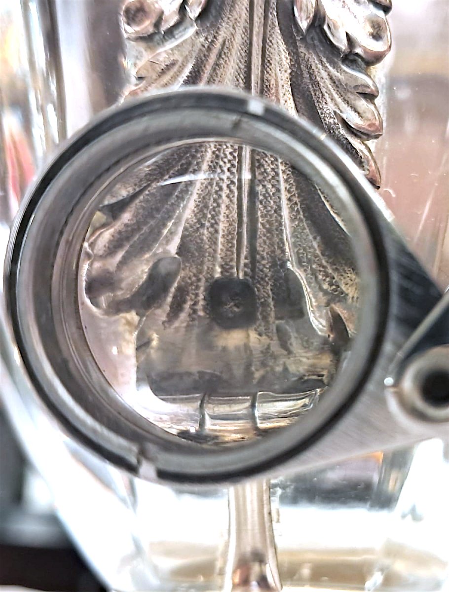 Aiguière en cristal et argent, fin XIXe-début XXe-photo-3
