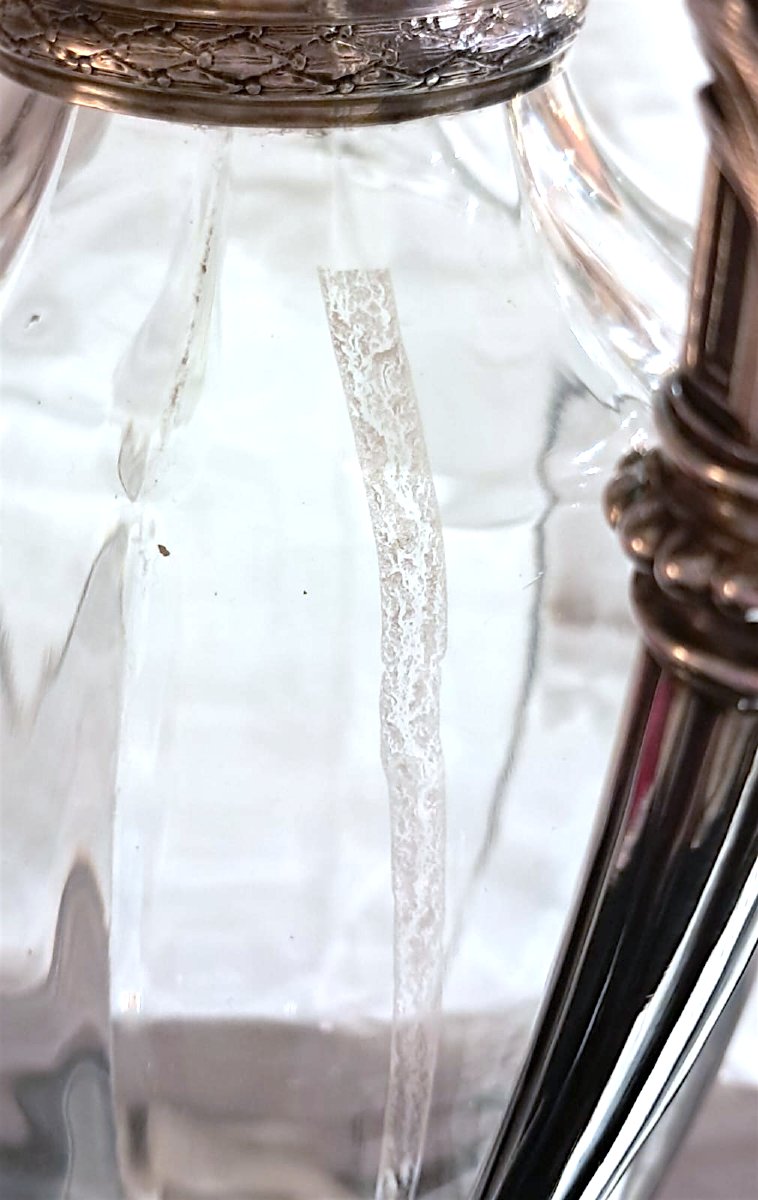 Aiguière en cristal et argent, fin XIXe-début XXe-photo-7