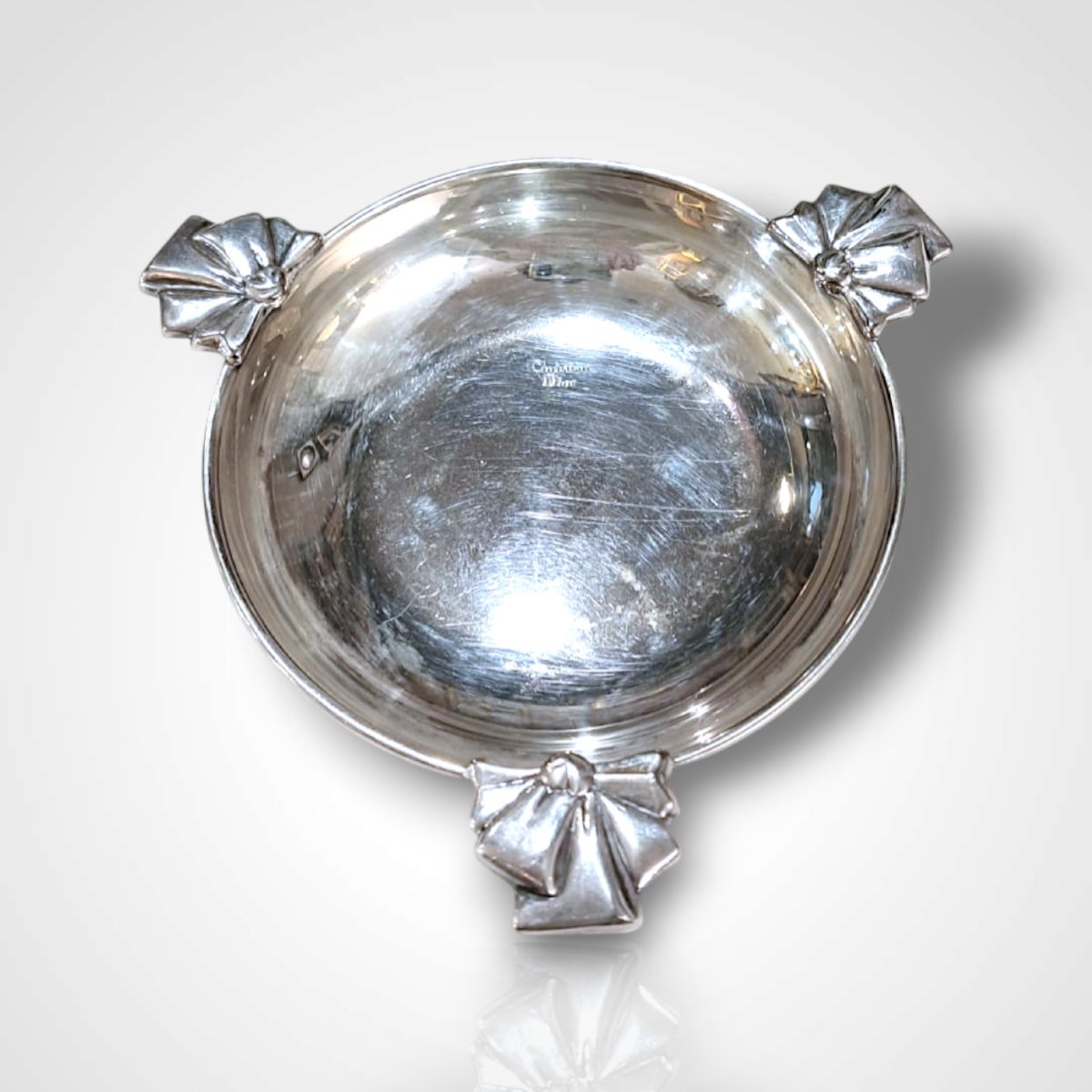 Christian Dior, vide-poche en métal argenté, XXe-photo-2