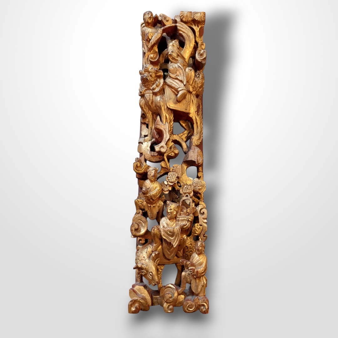 Pair Of Decorative Wood Paneling, China, 19th Century-photo-5