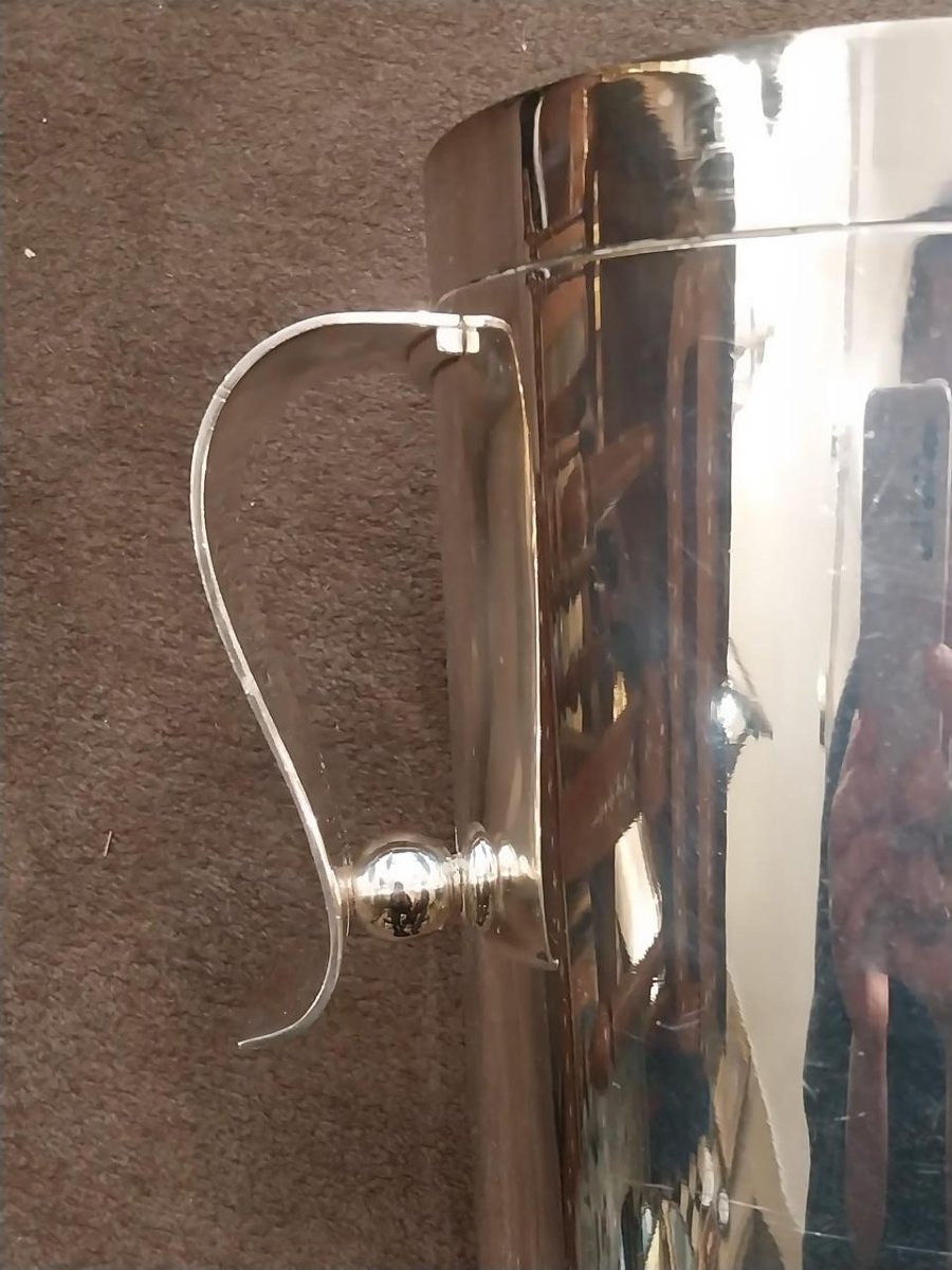 Luc Lanel For Christofle - Gallia, Silver-plated Metal Champagne Bucket, Art Deco-photo-7