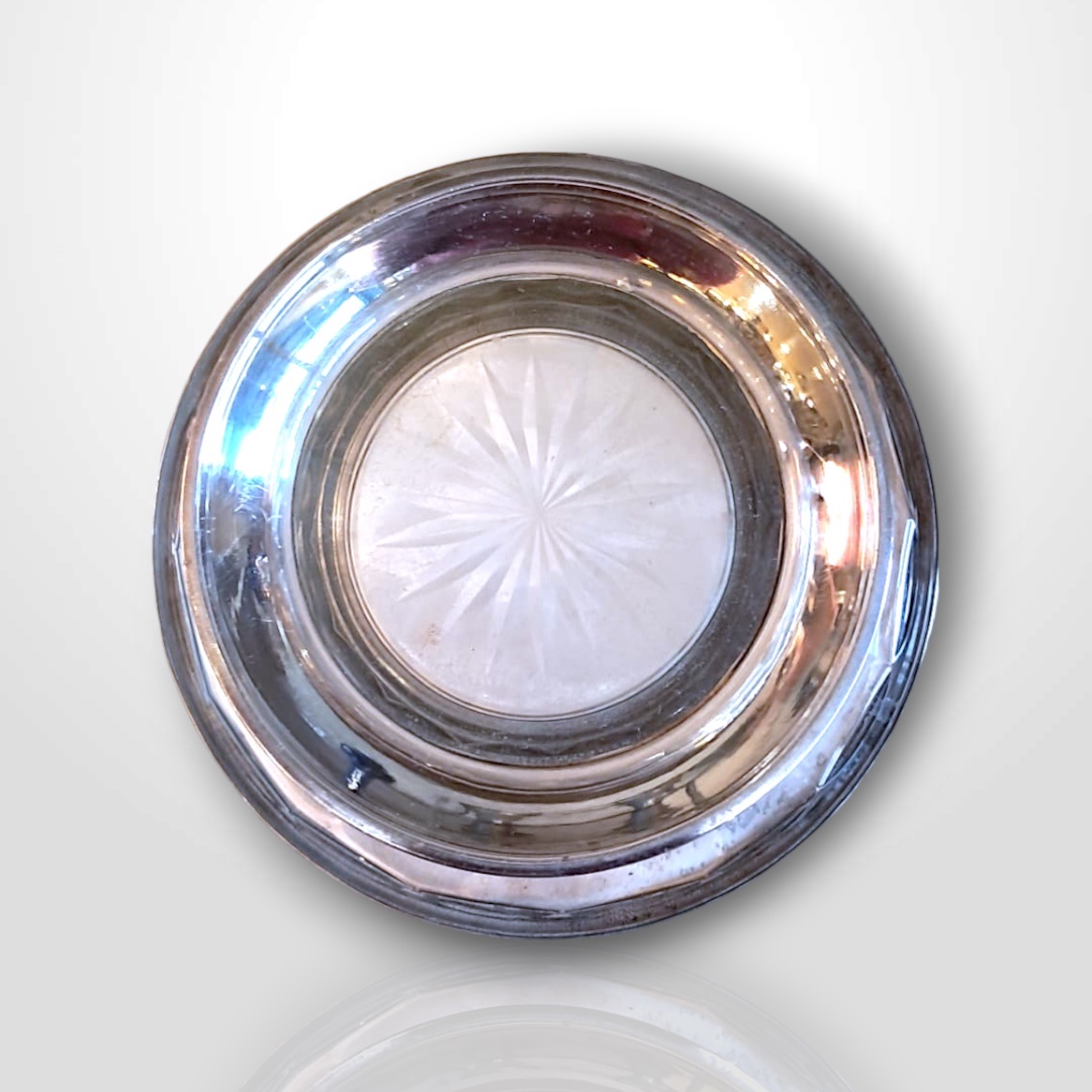 Crystal Bowl With Silver Mount, 20th Century-photo-4