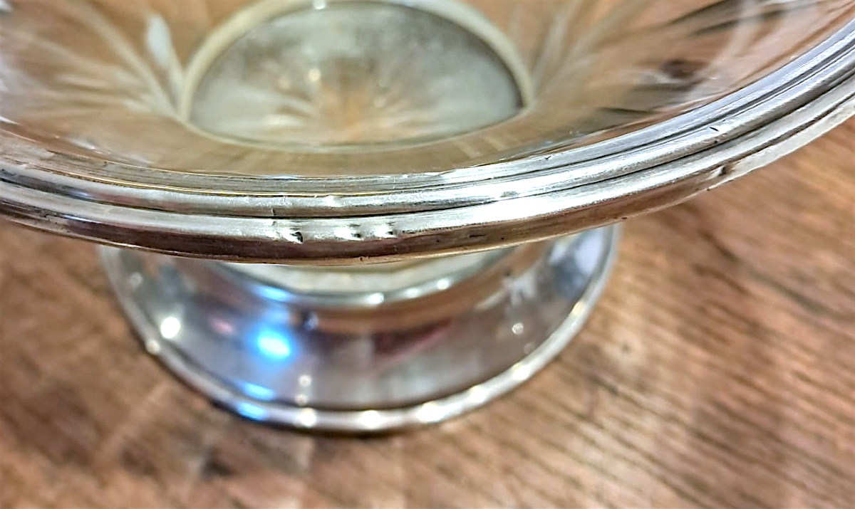 Crystal Bowl With Silver Mount, 20th Century-photo-8