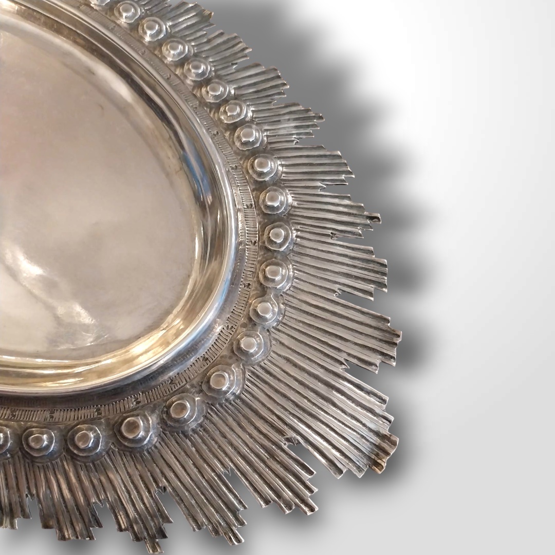 Ottoman/turkish Solid Silver Tray, 19th Century-photo-5