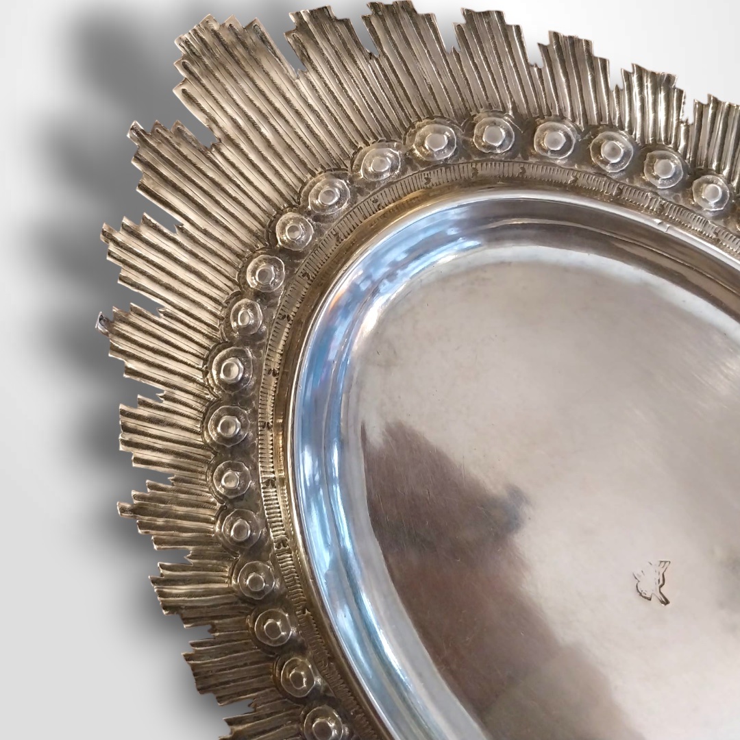 Ottoman/turkish Solid Silver Tray, 19th Century-photo-6