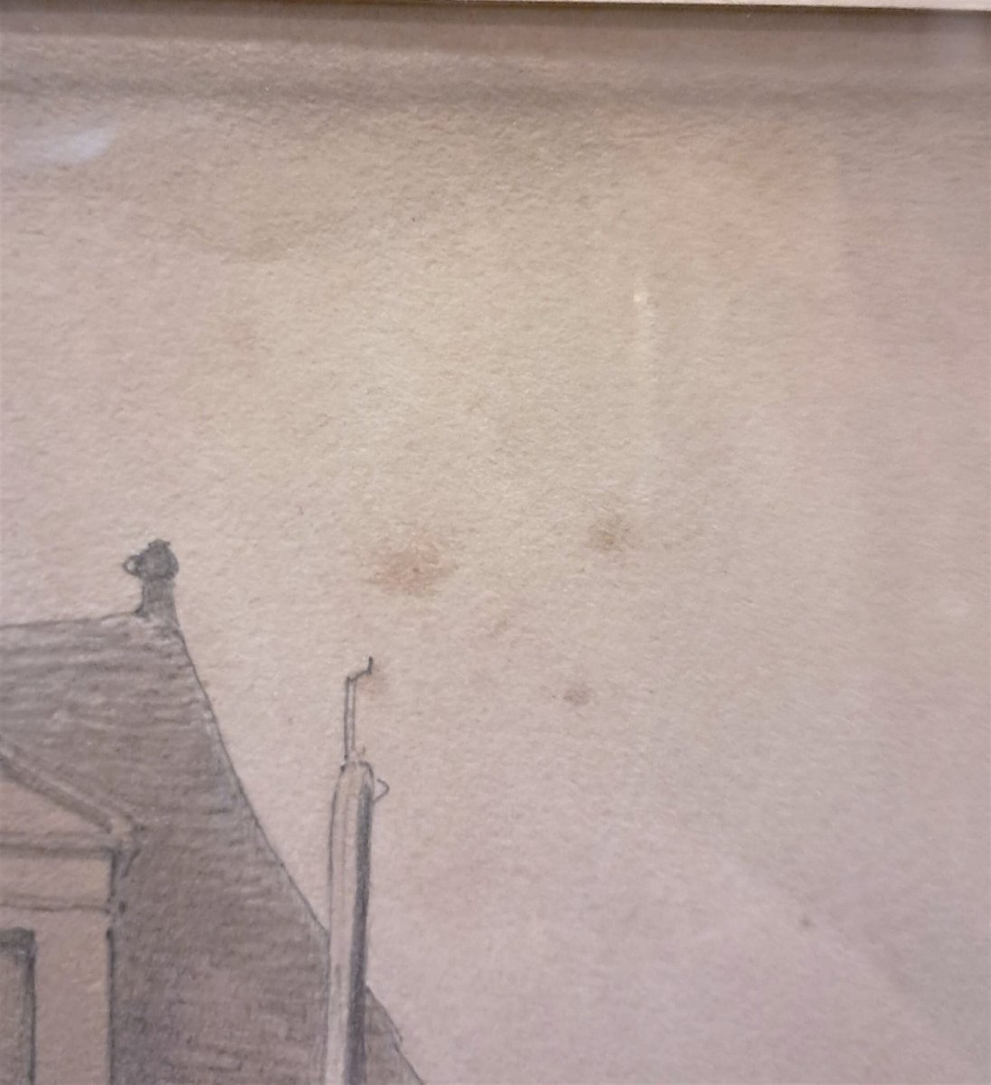 Jean-Pierre-Théodore Lebeuffe, vue de Dol, dessin au fusain rehaussé à la craie, XIXe-photo-3