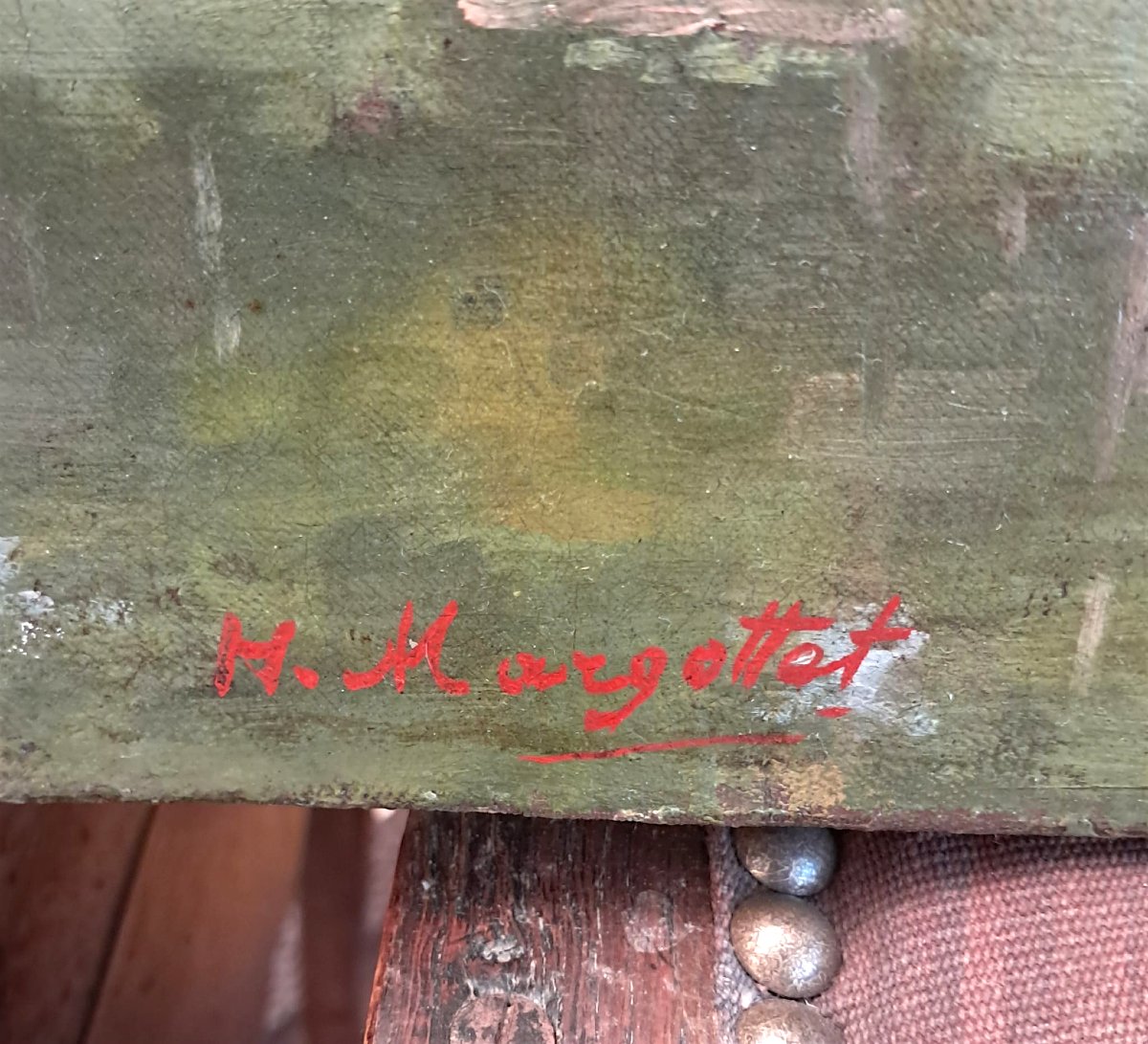 Edouard Hippolyte Margottet, paysage champêtre, huile sur toile, XIXe -photo-3