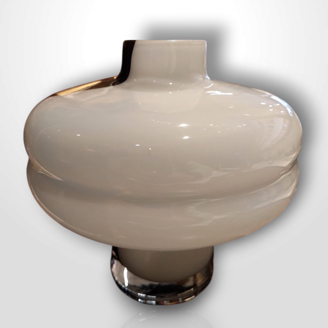 Two-tone Spinning Top-shaped Glass Paste Vase, 20th Century-photo-2