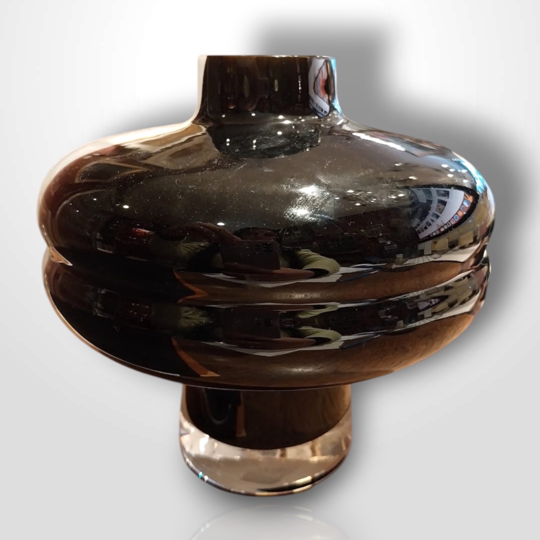 Two-tone Spinning Top-shaped Glass Paste Vase, 20th Century-photo-3