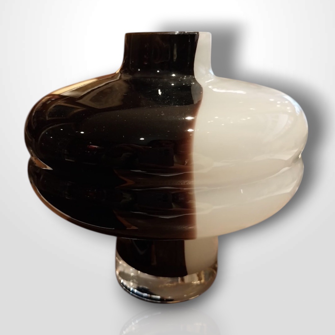 Two-tone Spinning Top-shaped Glass Paste Vase, 20th Century-photo-4
