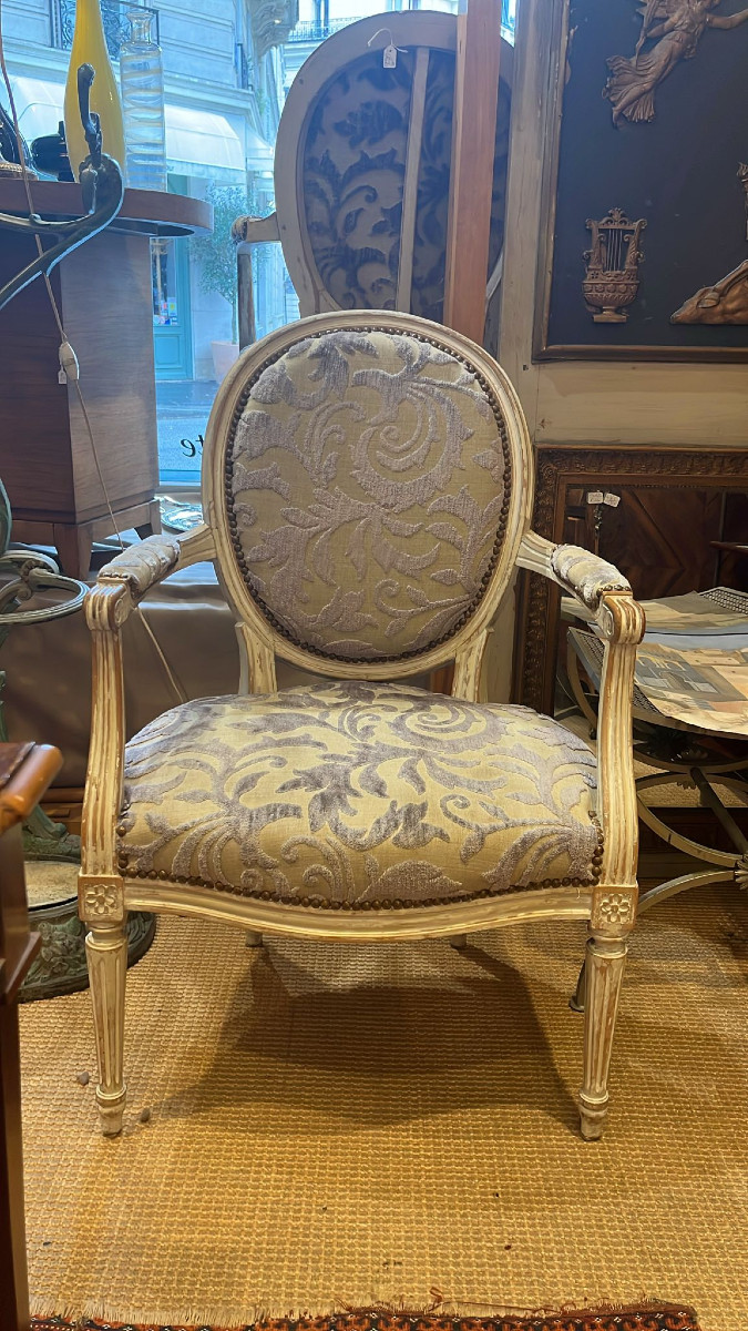 Paire de fauteuils de style Louis XVI, XXe-photo-2