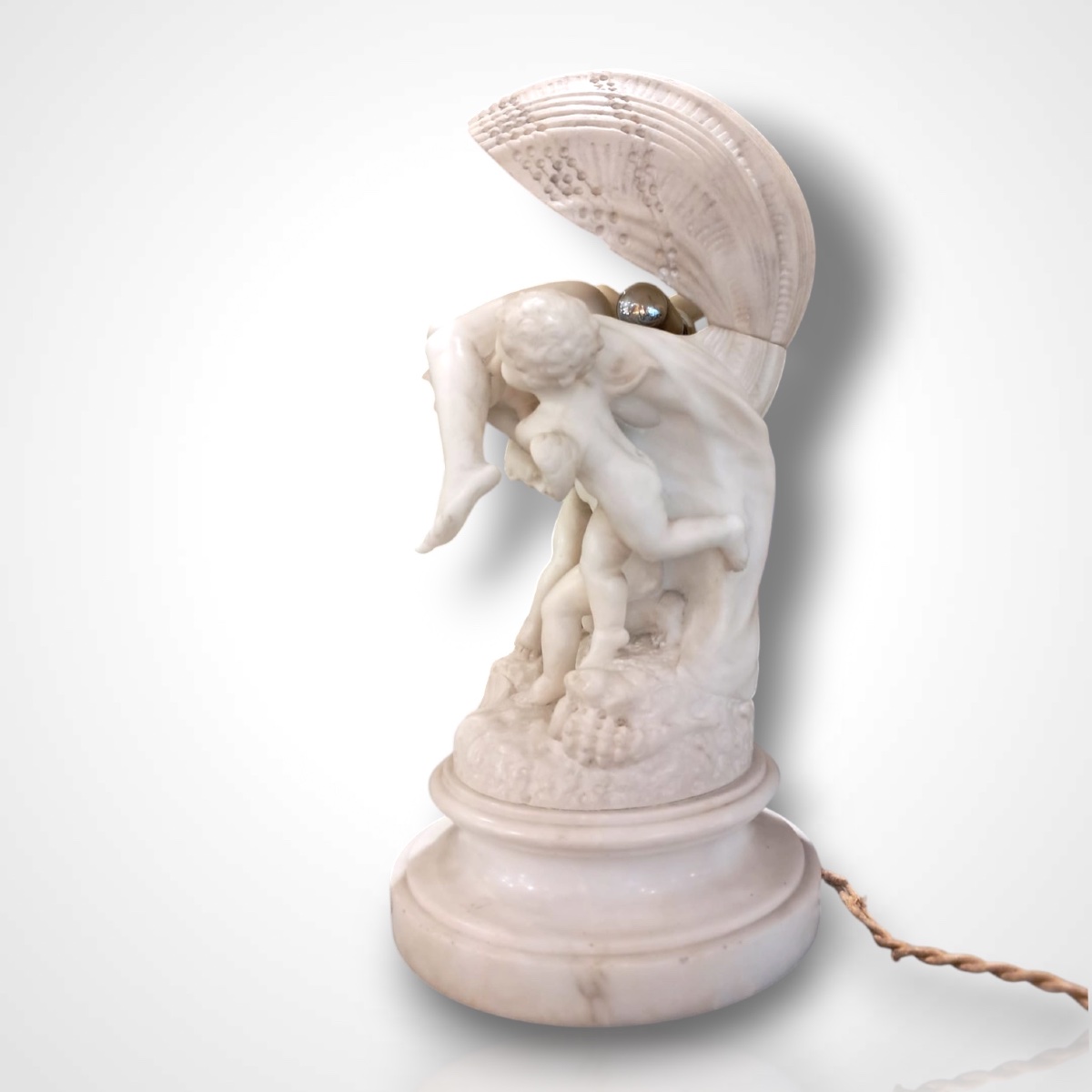 Umberto Stiaccini, “la Perla”, Alabaster Lamp, 20th Century-photo-2