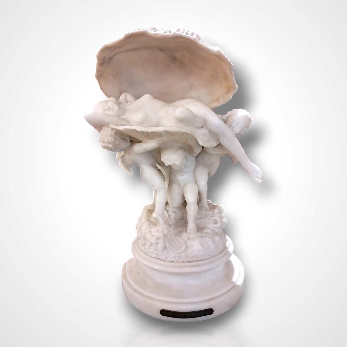 Umberto Stiaccini, “la Perla”, Alabaster Lamp, 20th Century