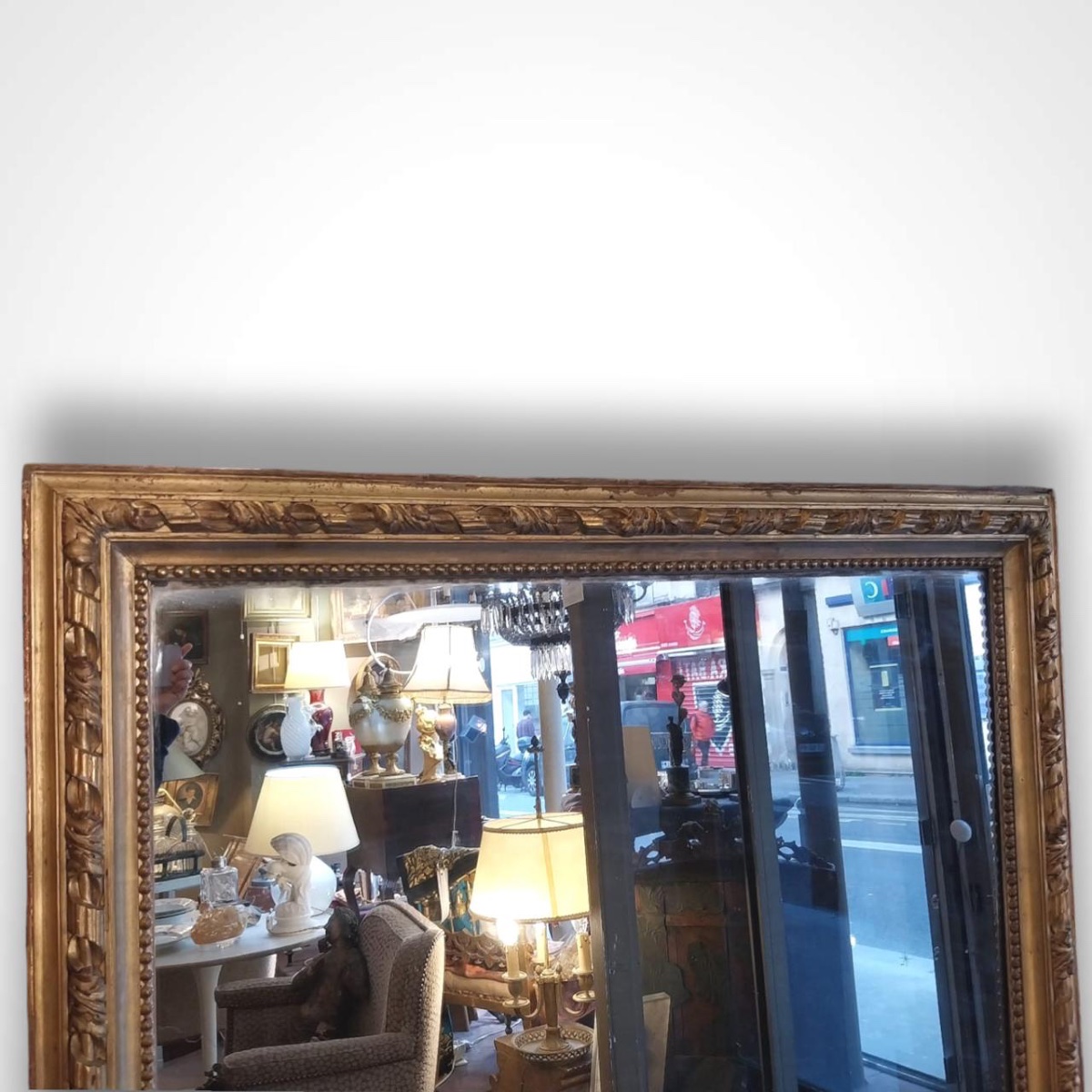 Miroir en bois doré, XIXe.-photo-2