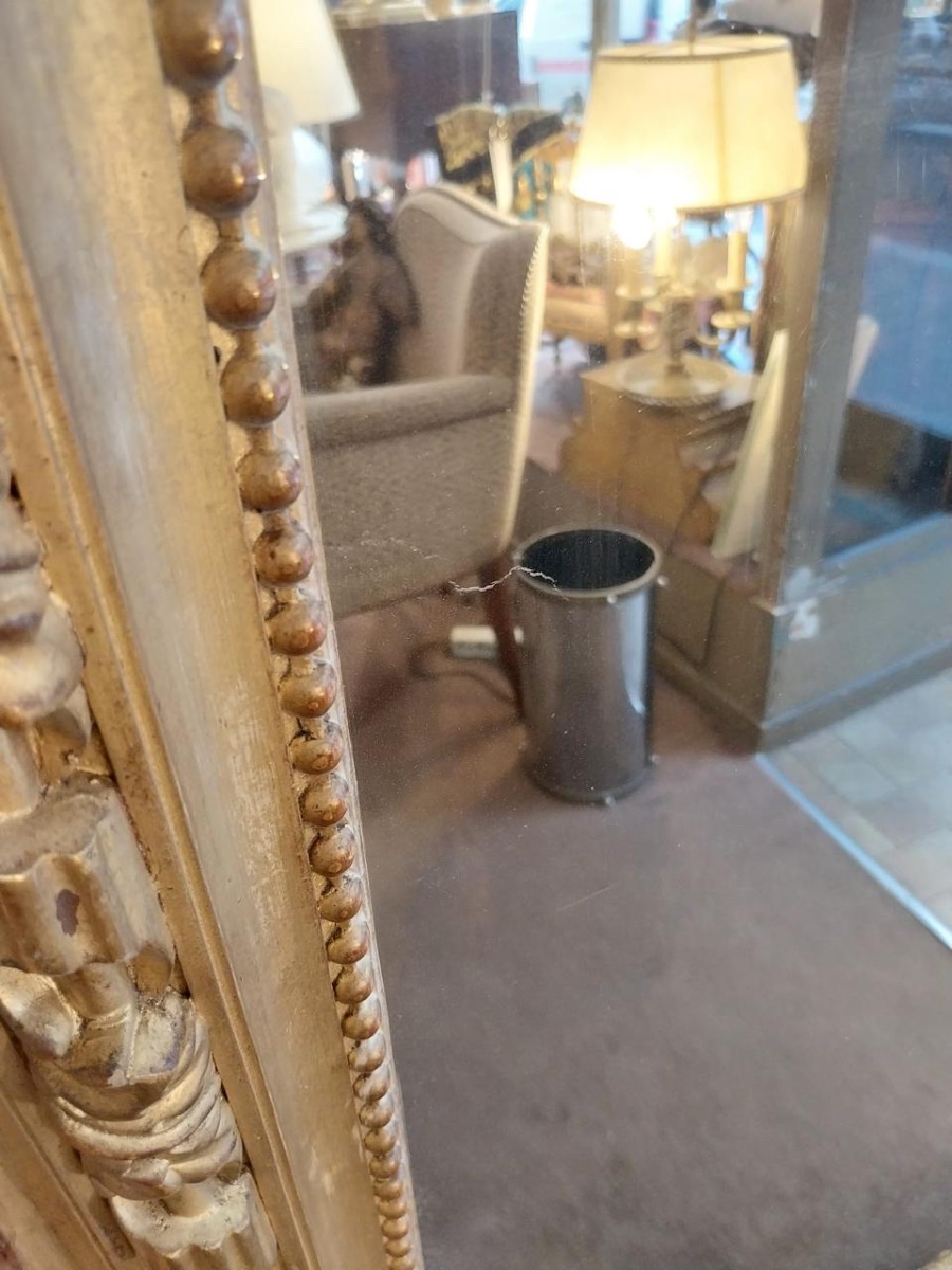 Miroir en bois doré, XIXe.-photo-2