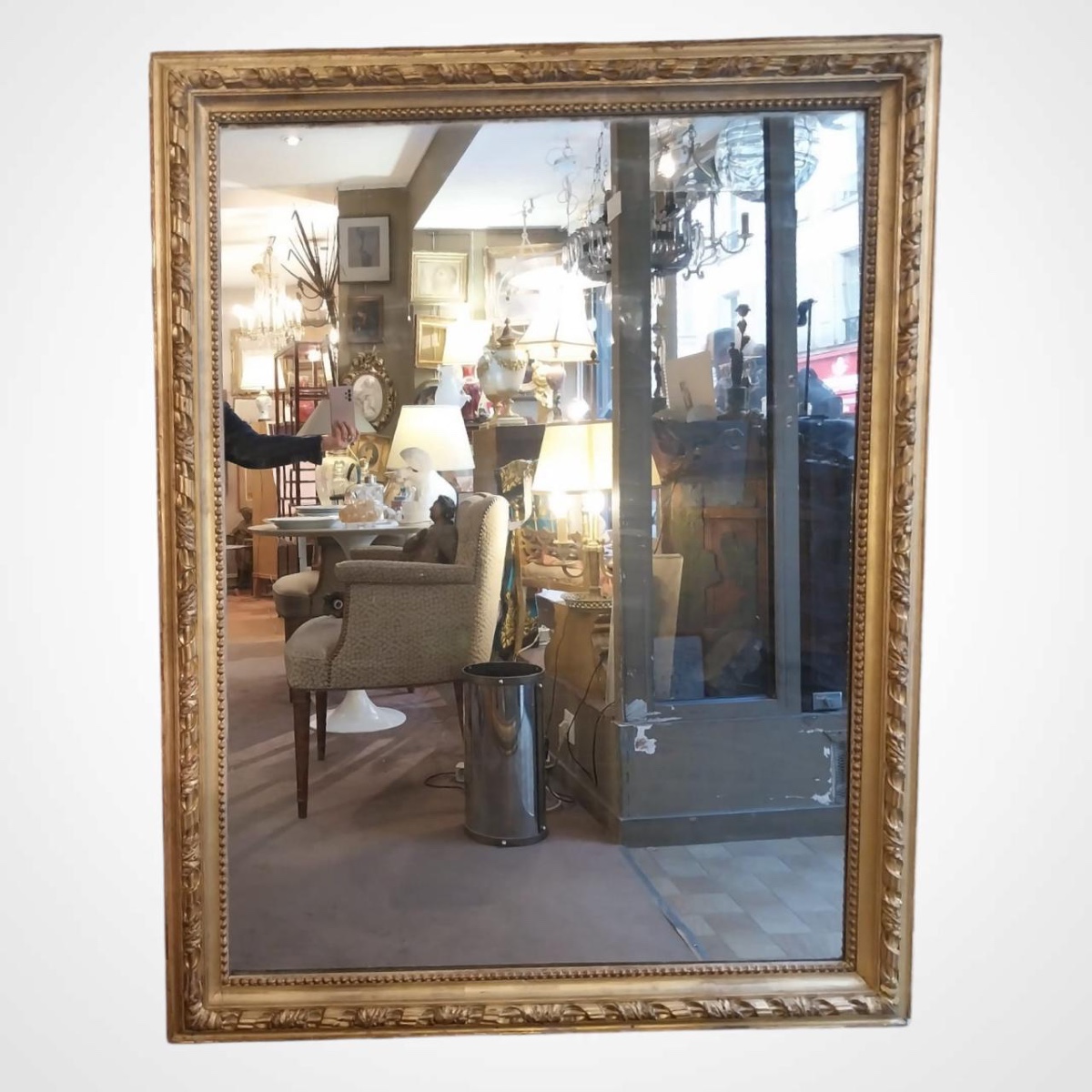 Miroir en bois doré, XIXe.