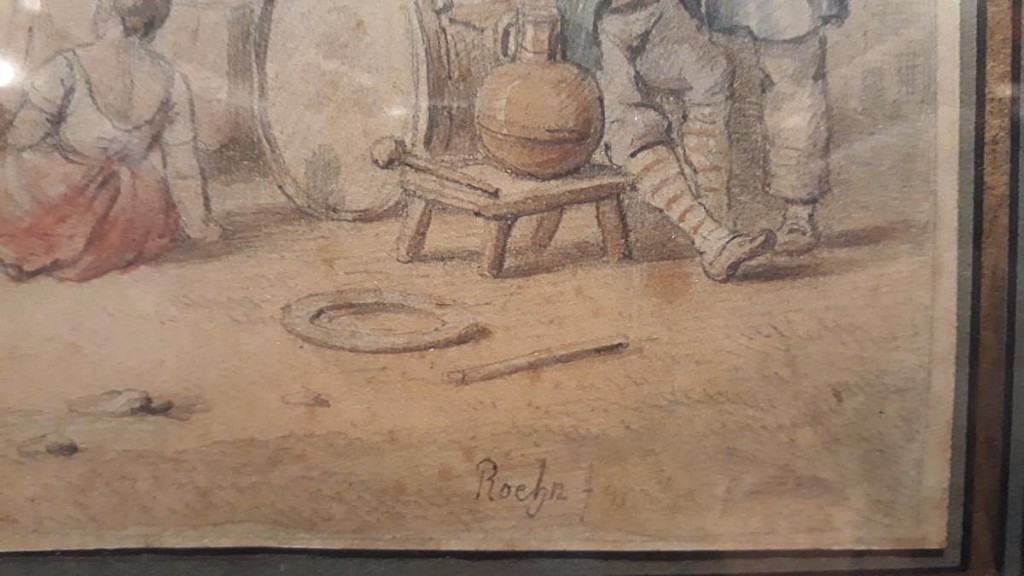 Drawing Genre Scene By Roehn, 18th Century-photo-2