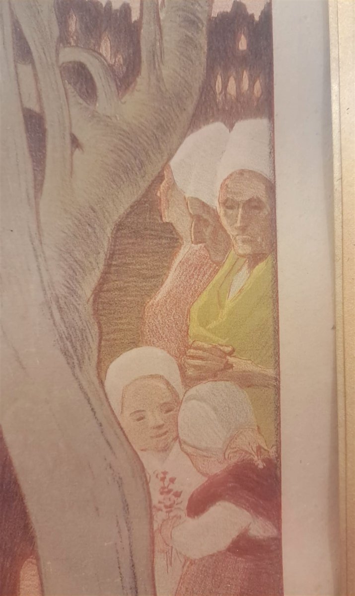 Paul Balluriau, “Crépuscule”, lithographie signée, fin XIXe-photo-1