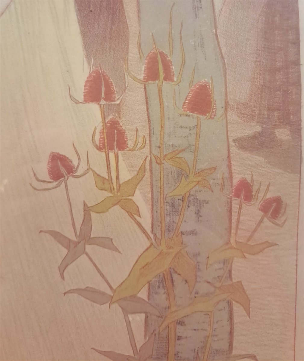 Paul Balluriau, “Crépuscule”, lithographie signée, fin XIXe-photo-4