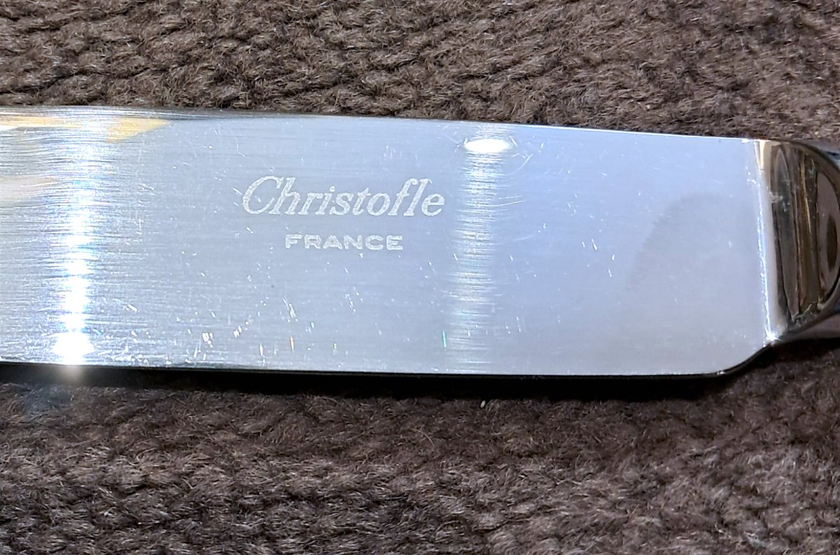 Christofle, Silver-plated Metal Serving Set, Aria Pattern, 20th Century-photo-8