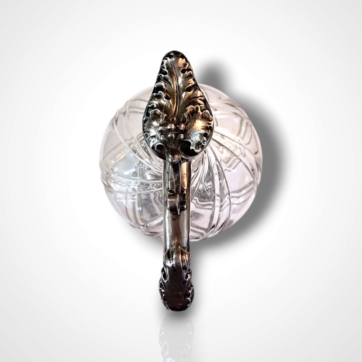 Paire d’aiguières en cristal à monture en argent, fin XIXe-début XXe-photo-4