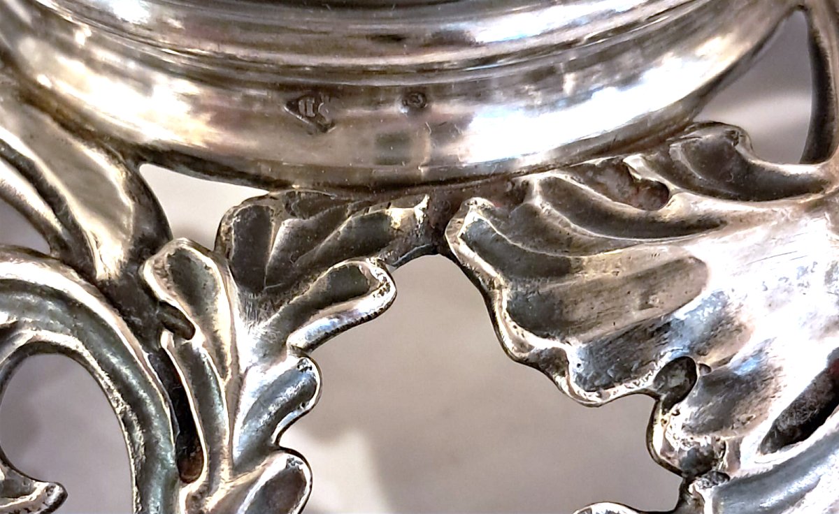 Paire d’aiguières en cristal à monture en argent, fin XIXe-début XXe-photo-4