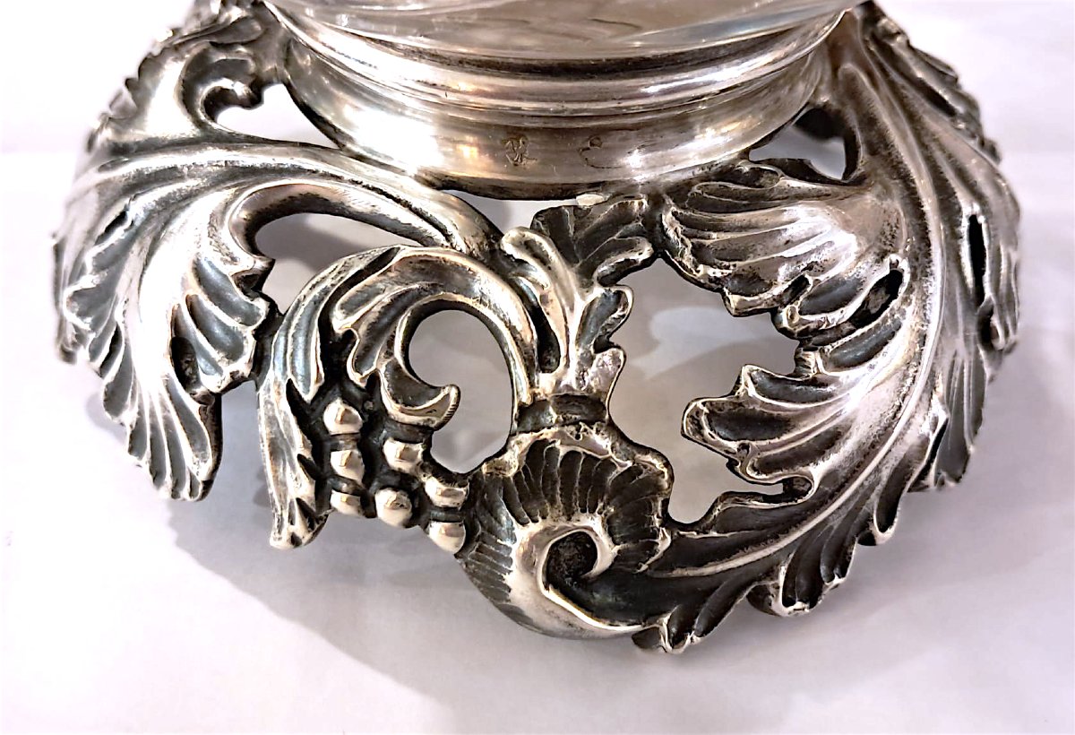 Paire d’aiguières en cristal à monture en argent, fin XIXe-début XXe-photo-5