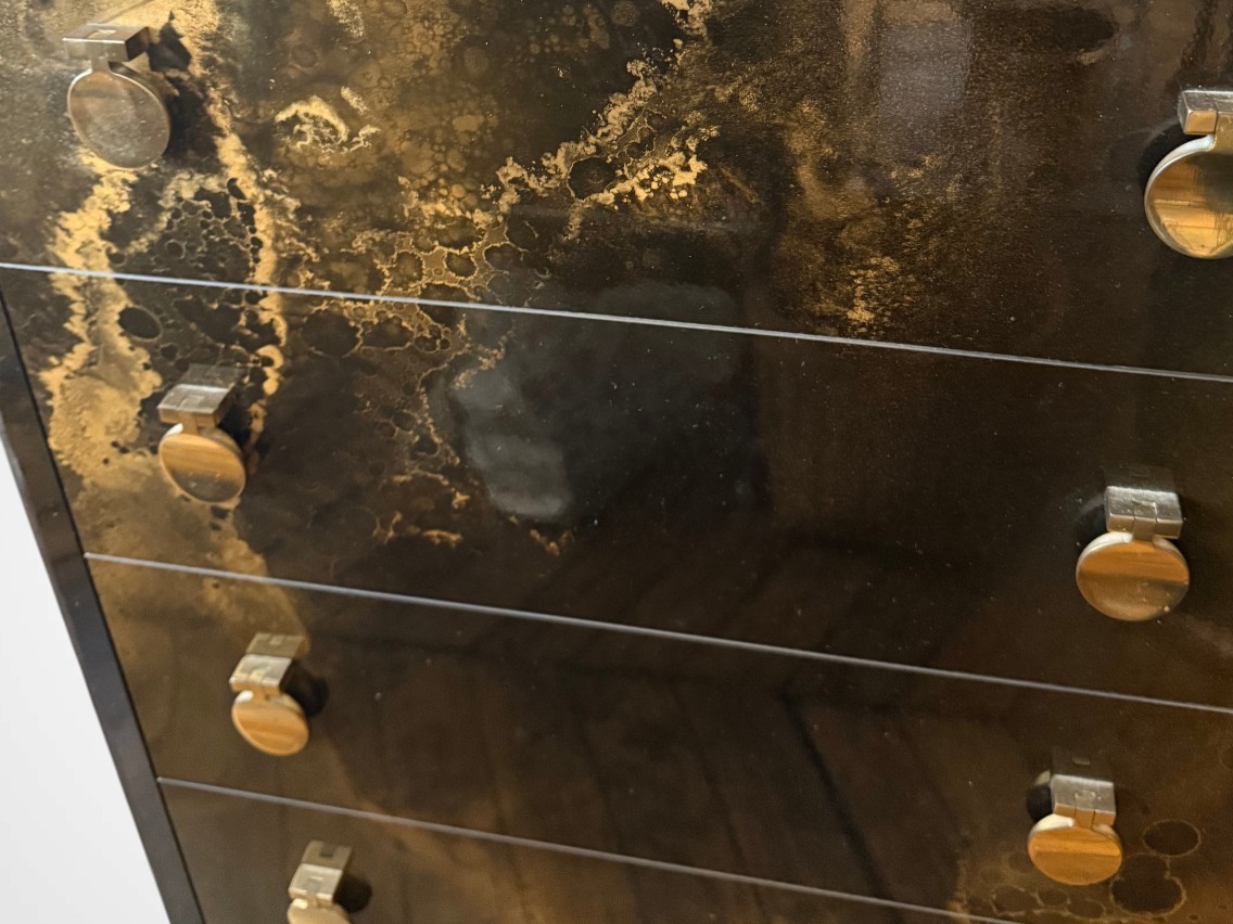 Cave a cigares en laque et laiton par Maison Jansen 1970-photo-2