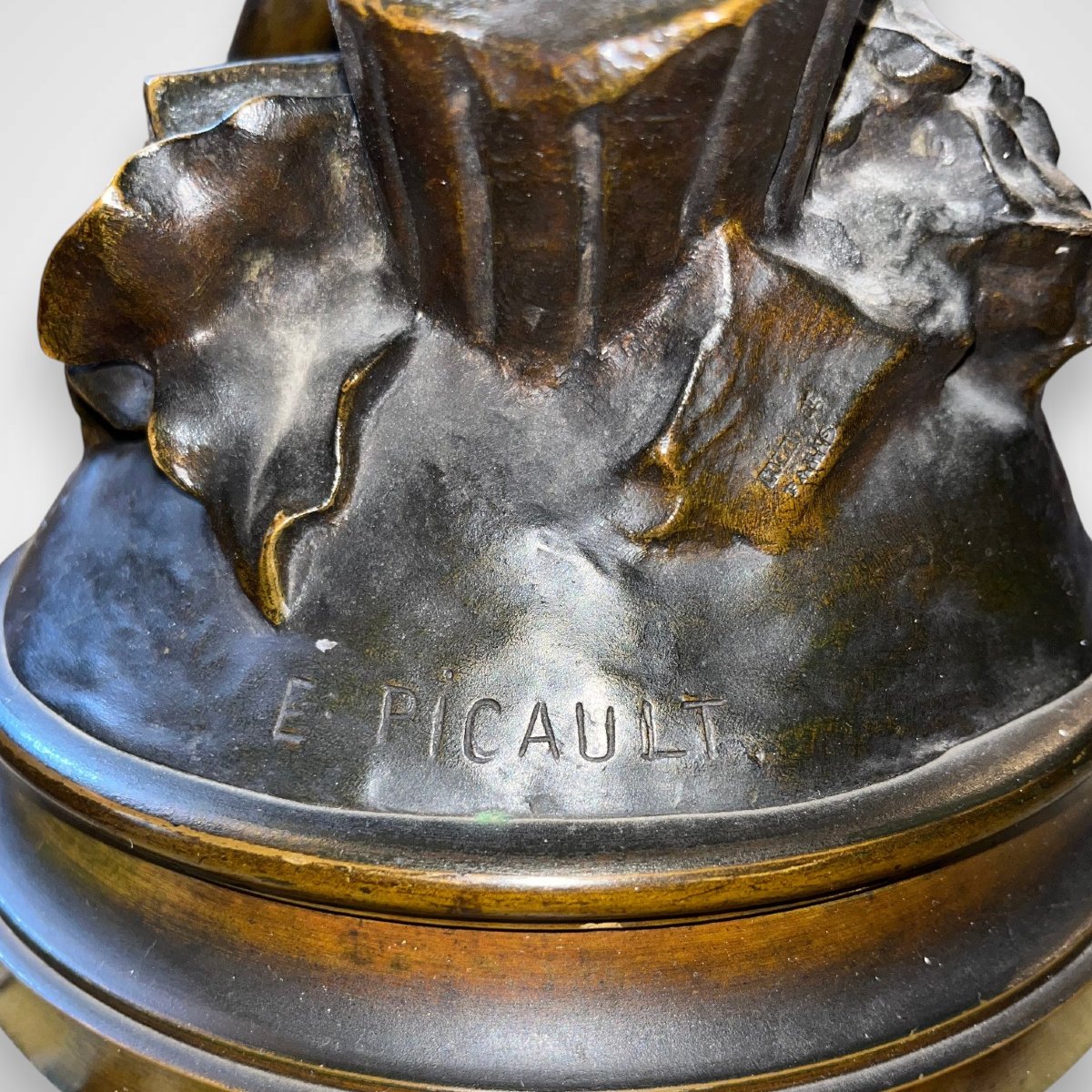 Émile Louis Picault (1833-1915) - Bronze "Le Semeur d'Idées", fin XIXe-photo-4