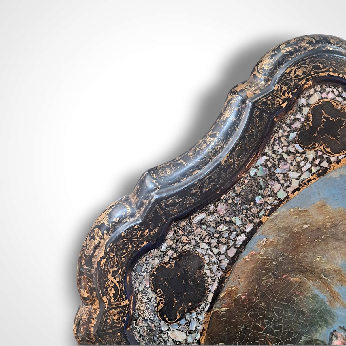 Tilting Pedestal Table In Boiled Cardboard, 19th Century-photo-4