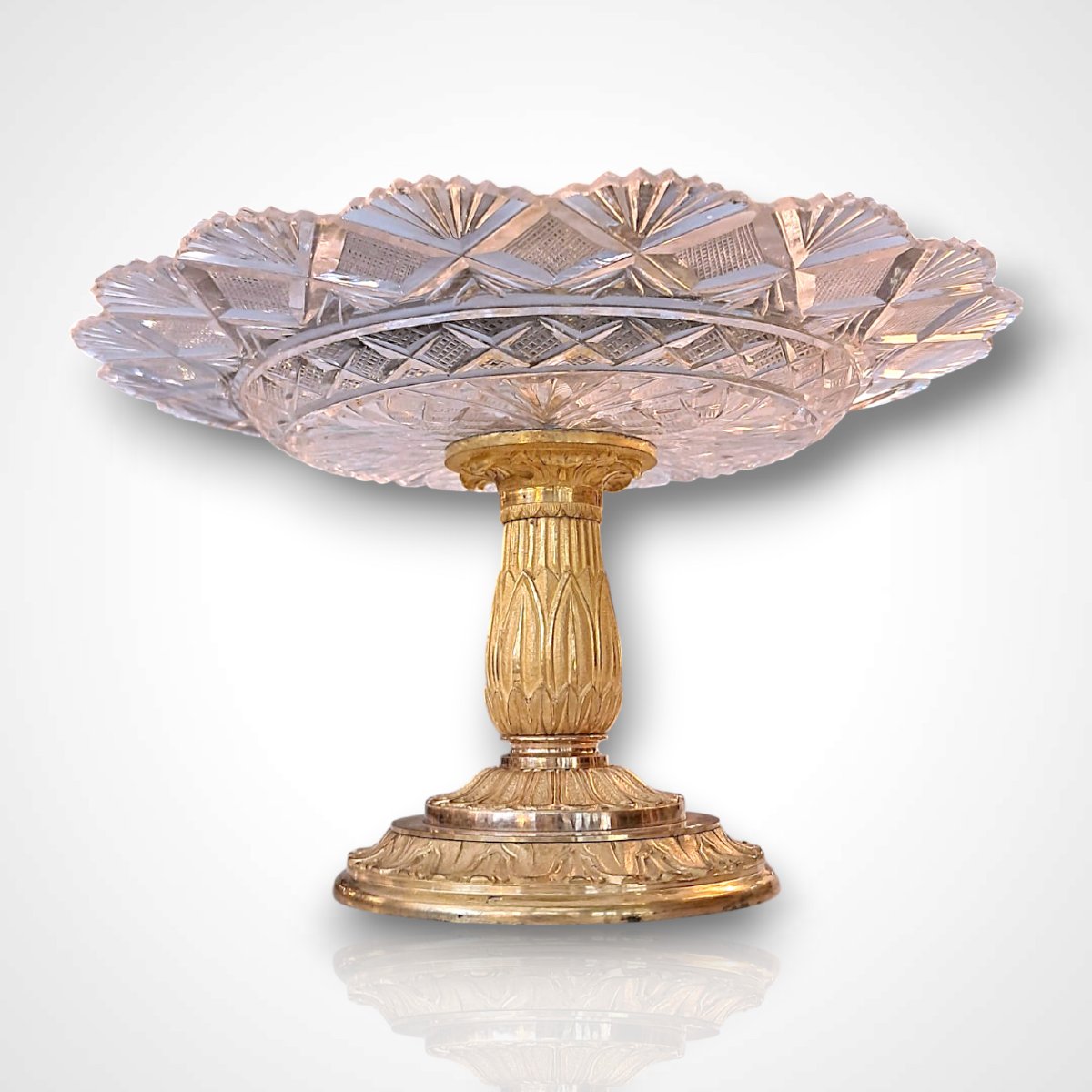 Crystal And Bronze Bowl, 19th Century-photo-2
