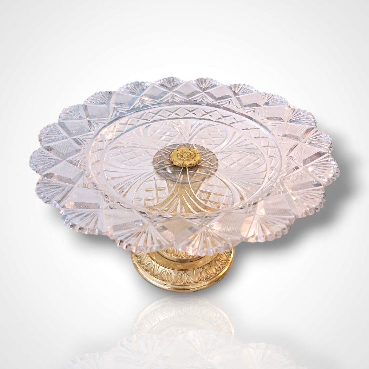 Crystal And Bronze Bowl, 19th Century-photo-3