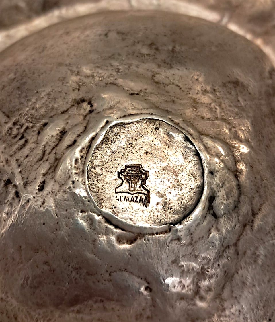 Almazan, Ashtray In The Shape Of An Elephant's Foot, Silver-plated Bronze, 20th Century-photo-5