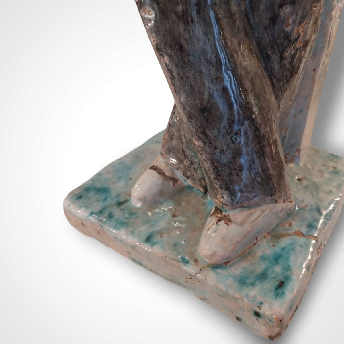 édouard Cazaux (1889-1974), Faîence Sculpture, The Cccordionist, 20th Century-photo-2