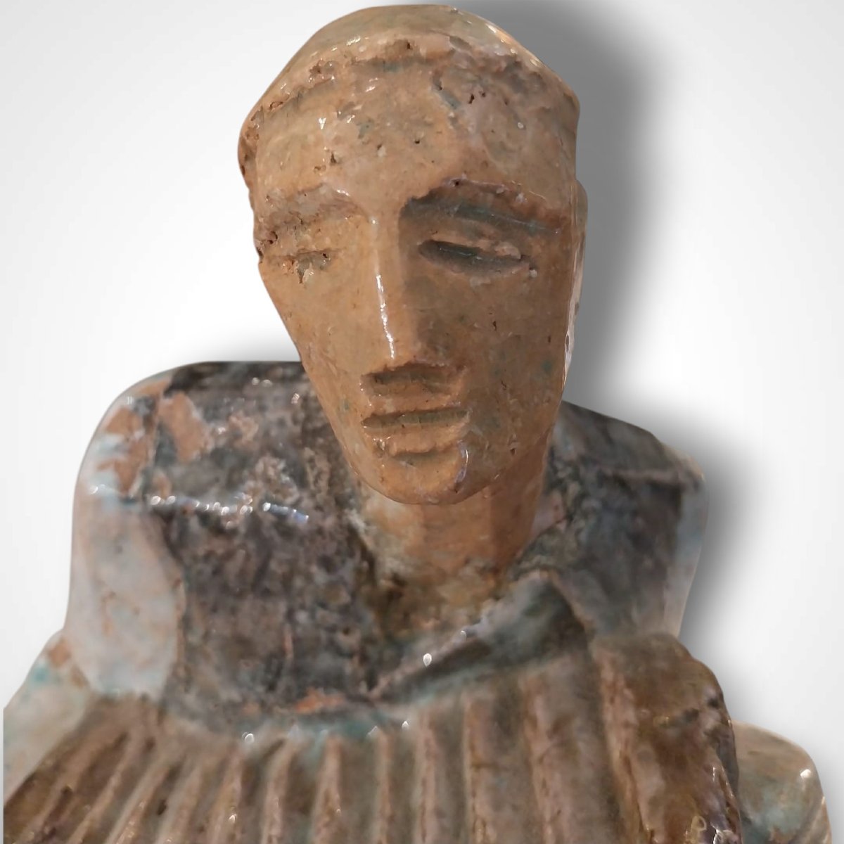 édouard Cazaux (1889-1974), Faîence Sculpture, The Cccordionist, 20th Century-photo-3