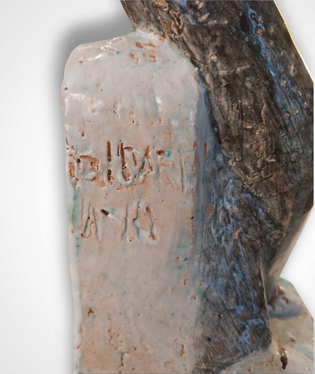 édouard Cazaux (1889-1974), Faîence Sculpture, The Cccordionist, 20th Century-photo-8