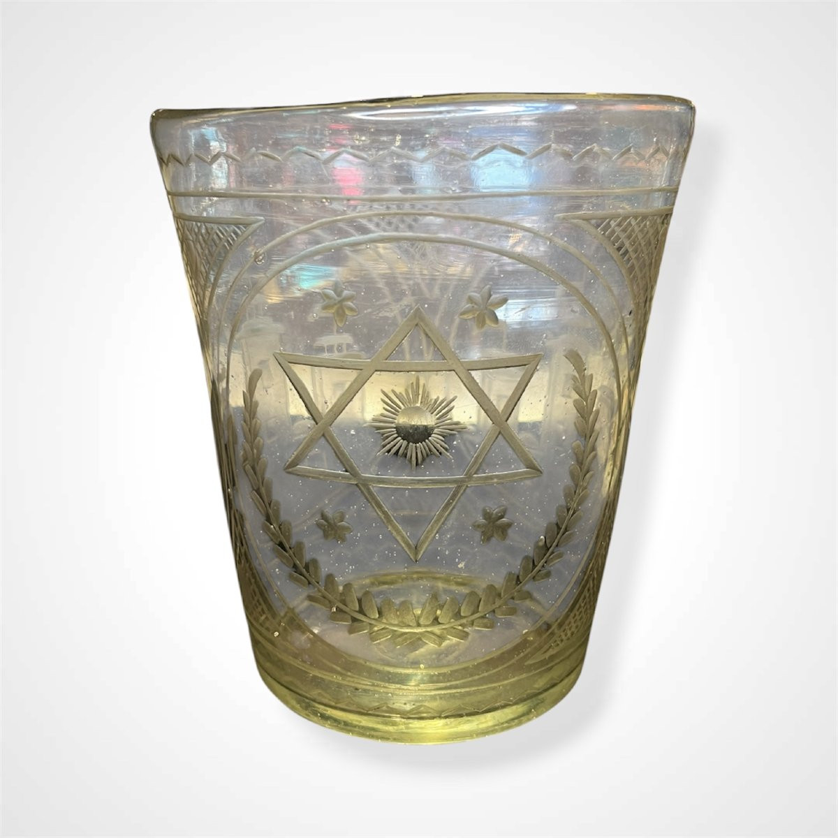 Verre de cérémonie maçonnique en cristal, début XIXème-photo-3